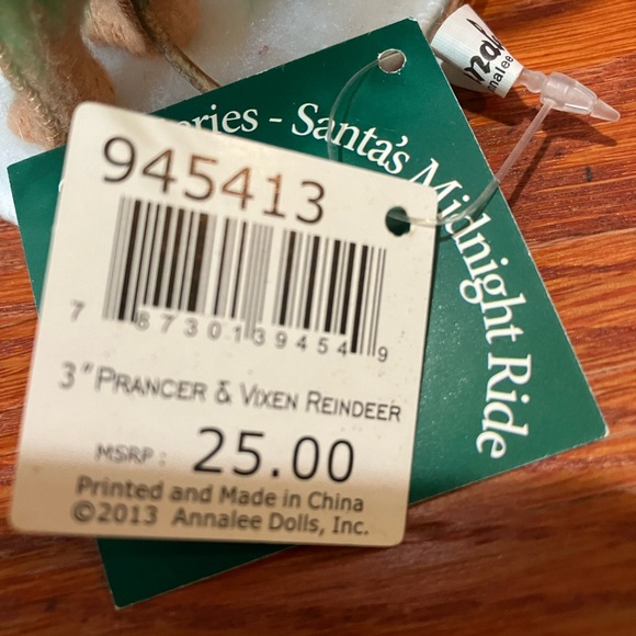 NWT Annalee 3” Prancer & Vixen Reindeer # 945413 Macy’s Storybook Mice 2013 - Picture 7 of 8